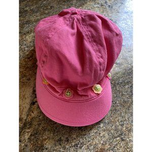 Gymboree Plain Pink Hat With Flower Buttons Toddler  Size 3-4